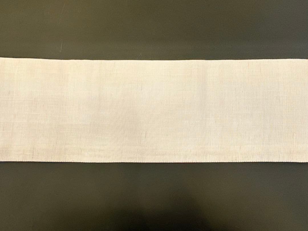 【衿秀・半幅帯】本麻ぼかし リバーシブル 半巾帯 葡萄色×生成り色 生平麻