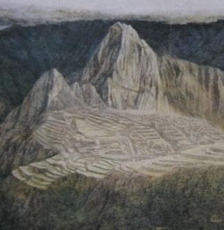 松本哲男、【マチュ・ピチュ（インカ道）】、希少な額装用画集より