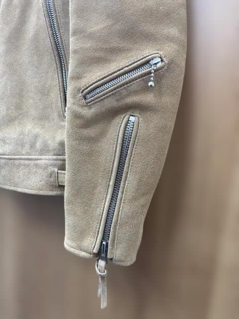 NANOUNIVERSE ナノユニバース ベージュ シングルライダースジャケット