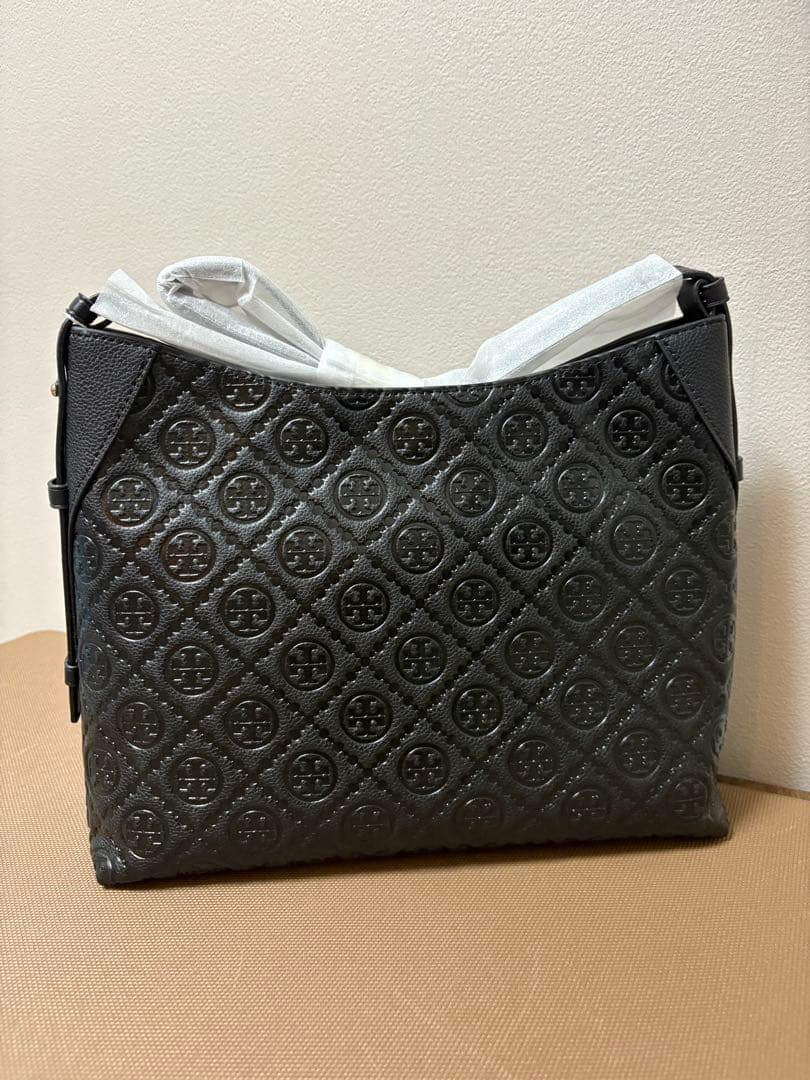 【新品】トリーバーチ　Tモノグラム ペブルド メッセンジャーバッグ