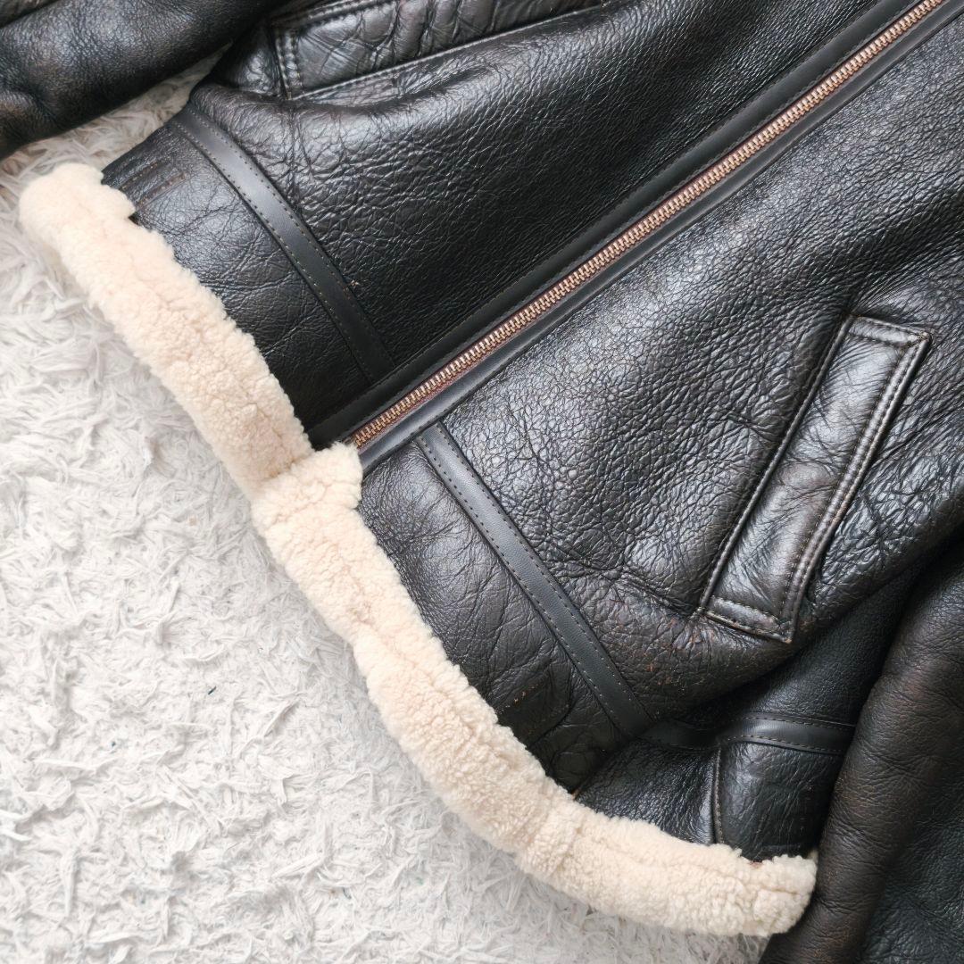 【高級◎ ゆったり】TEODEM ムートンジャケット B3 本革 ボア XL