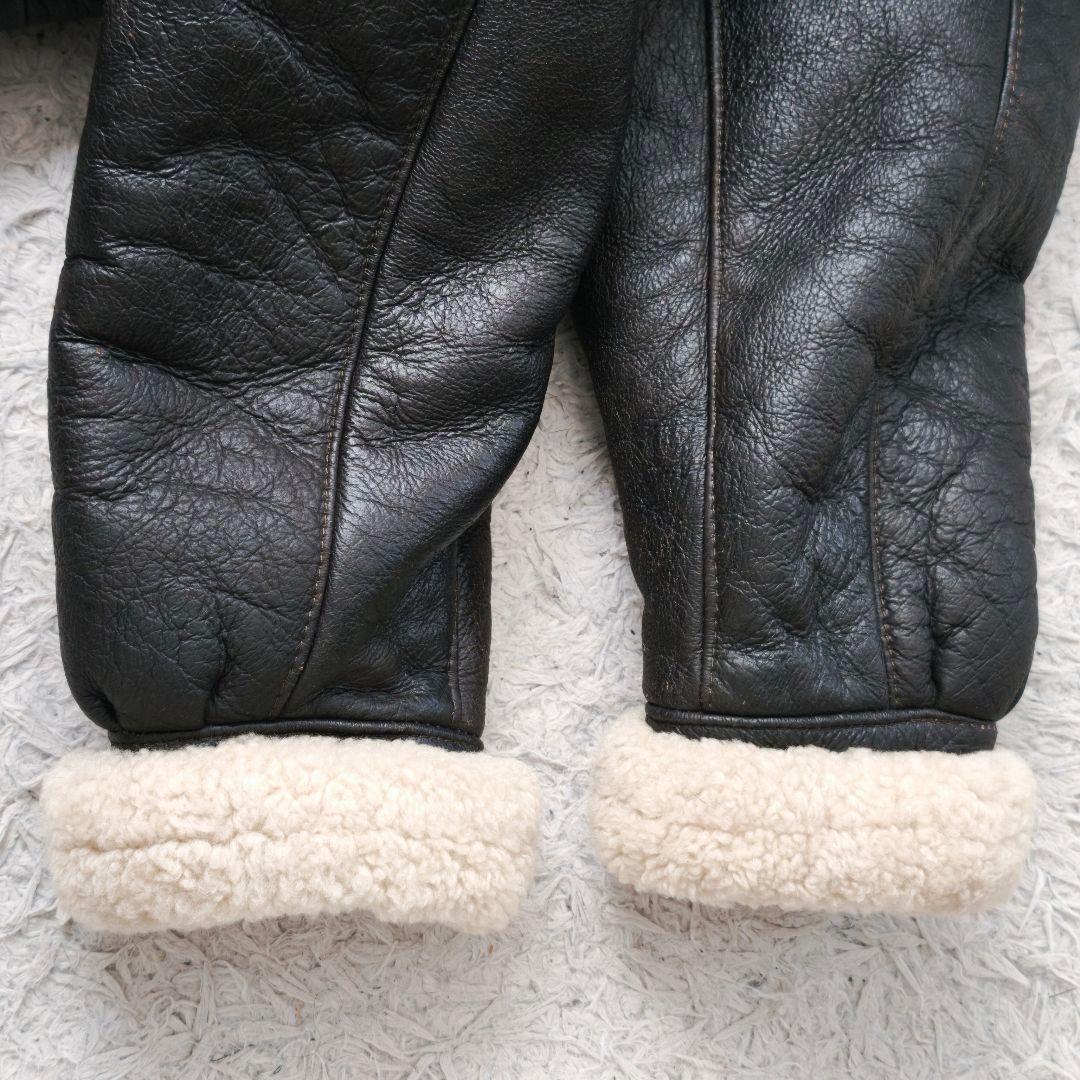 【高級◎ ゆったり】TEODEM ムートンジャケット B3 本革 ボア XL