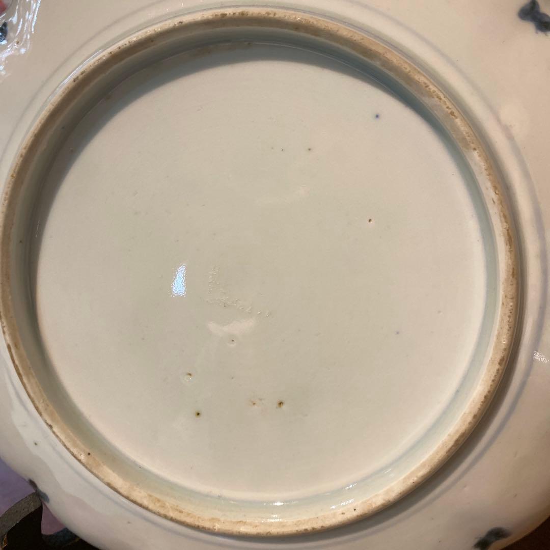 古伊万里　金彩　色絵皿　大皿　絵巻き