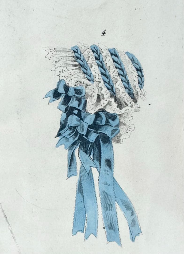 フランスアンティーク ファッションプレート 額 ガラス付き フレーム イラスト