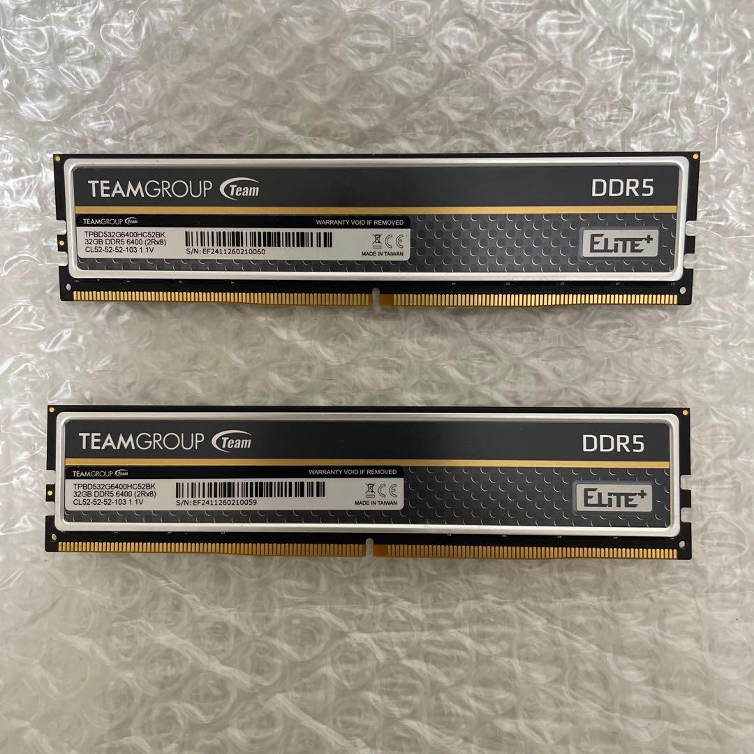 出*者様 DDR5-6400 64GBTEAMGROUP ELITE PLUS