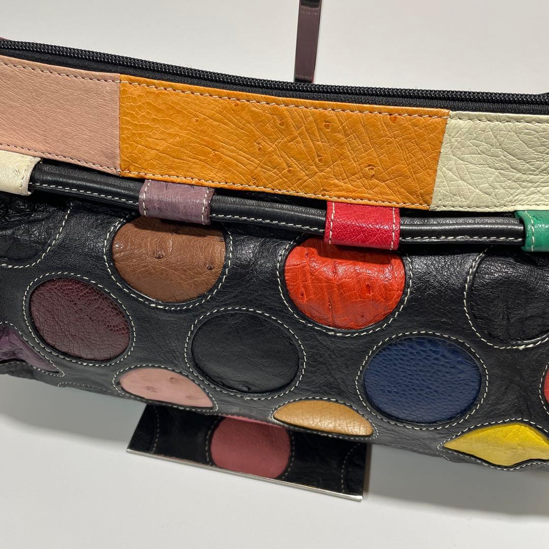 オーストリッチ 本革 ハンドバッグ ショルダーバッグ 肩掛け