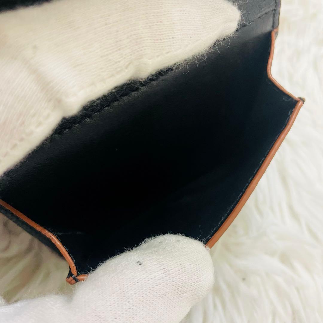 極美✨付属完備✨ロエベ 三つ折り財布 トライフォールド レザー ブラック