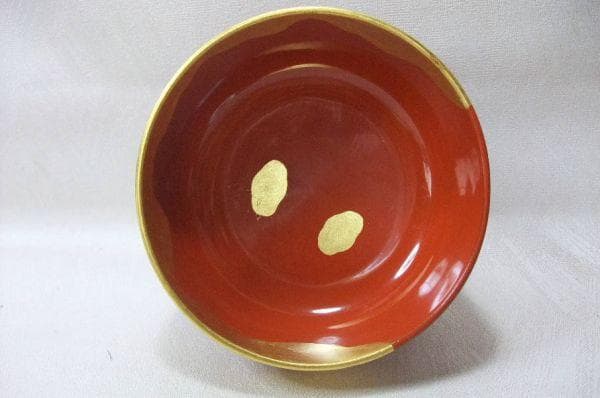 輪島塗 金箔 朱盛器 菓子器 天然木 本漆器 茶道具