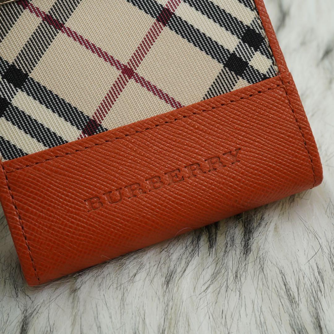 新品　箱付き　BURBERRY LONDON 小銭入れ　ノバチェック　オレンジ