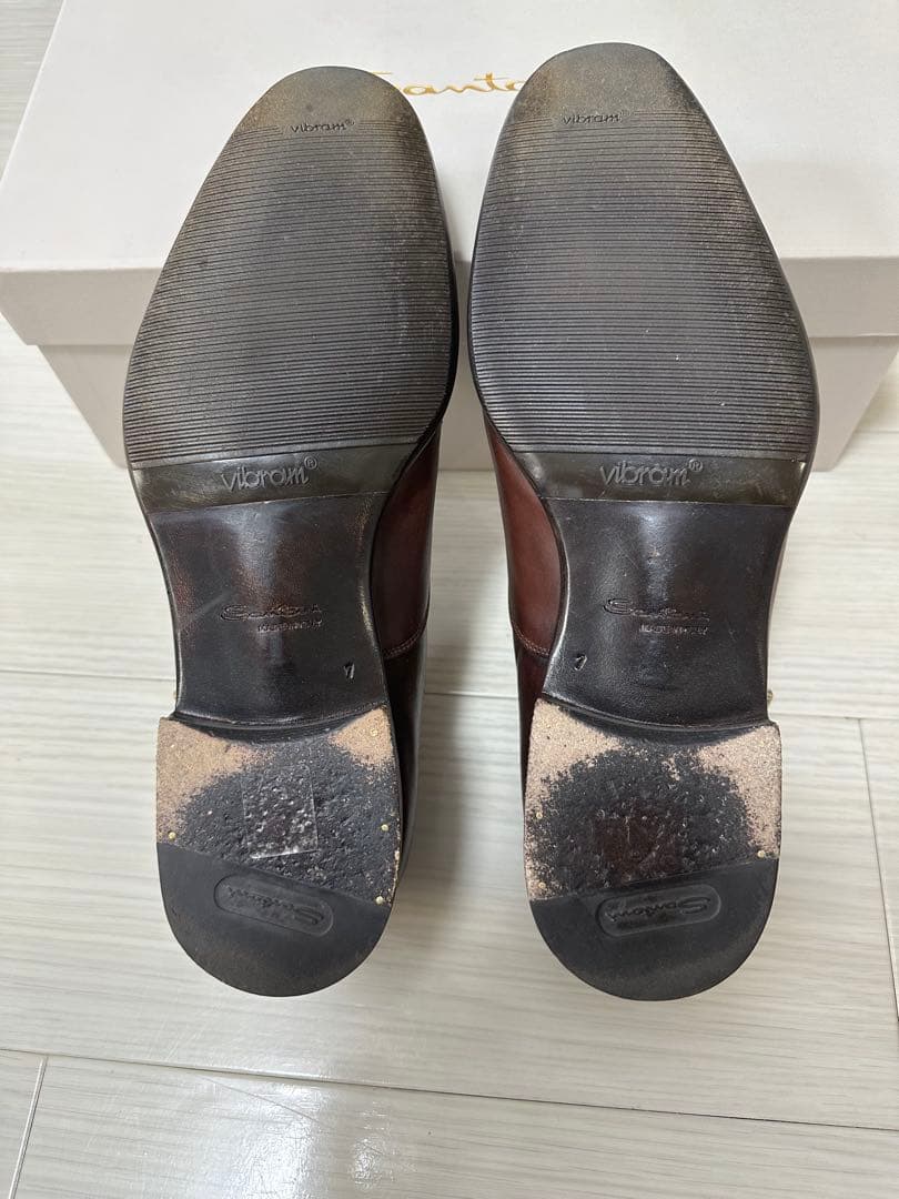 【美品】Santoni 7 ブラウン モンクストラップシューズ　サントーニ