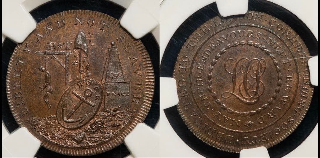 準最高鑑定　自由と奴隷制反対の1/2Pトークン　期間限定出品