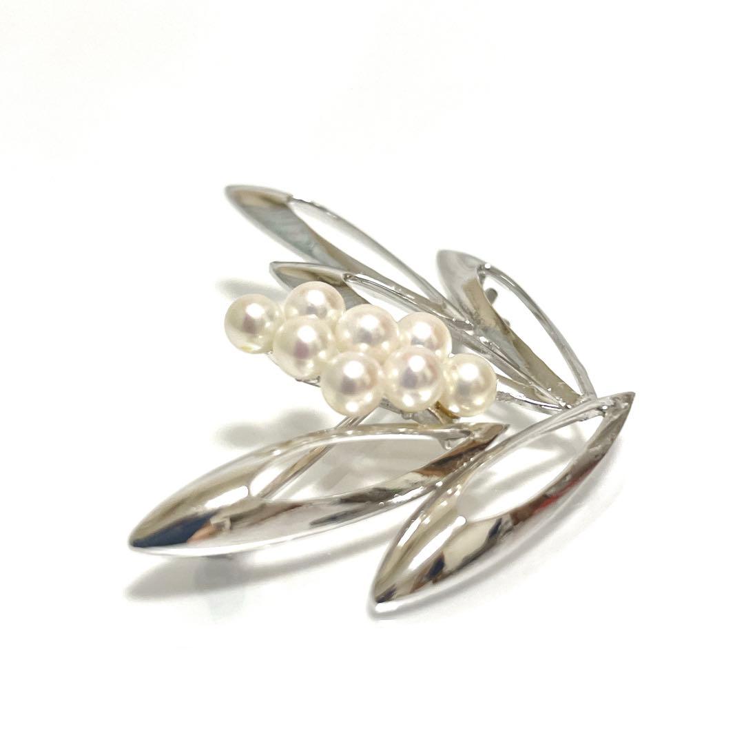 超希少✨皇室御用達 ミキモト アコヤ真珠 ベビーパール ブローチ リーフ