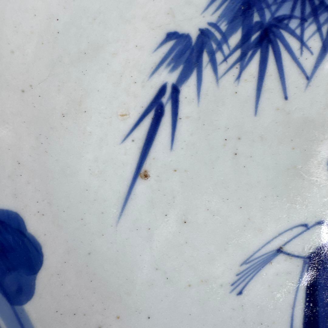 江戸後期　古伊万里　志田窯　染付賢人唐子文皿　29㎝　K349