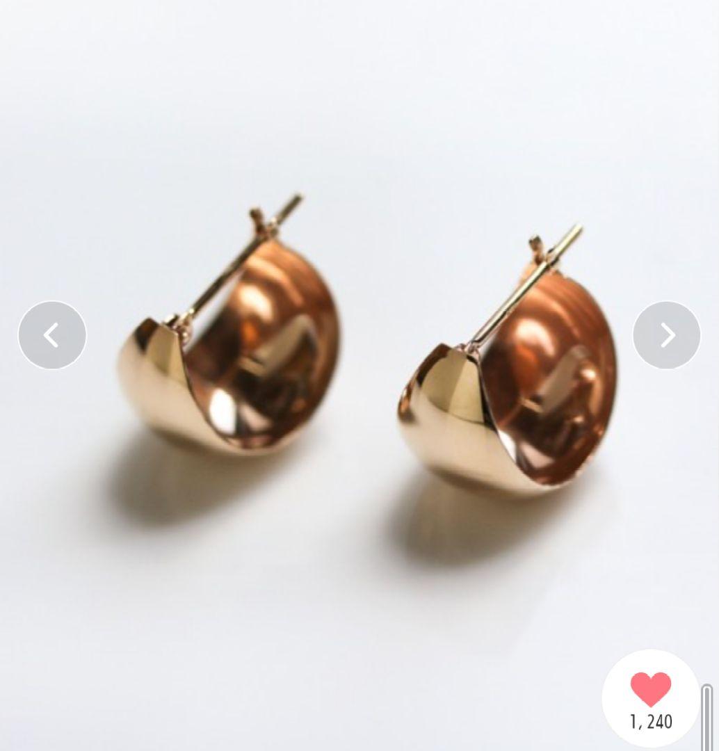 cui-cui 月甲 ピアス K10YG フープピアス ゴールド10金