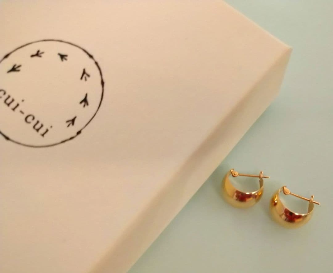 cui-cui 月甲 ピアス K10YG フープピアス ゴールド10金