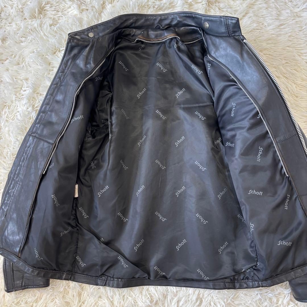 ショット 641 シングルライダースジャケット 牛革 レザー ブラック 36 S