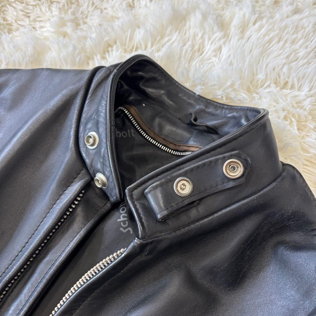 ショット 641 シングルライダースジャケット 牛革 レザー ブラック 36 S