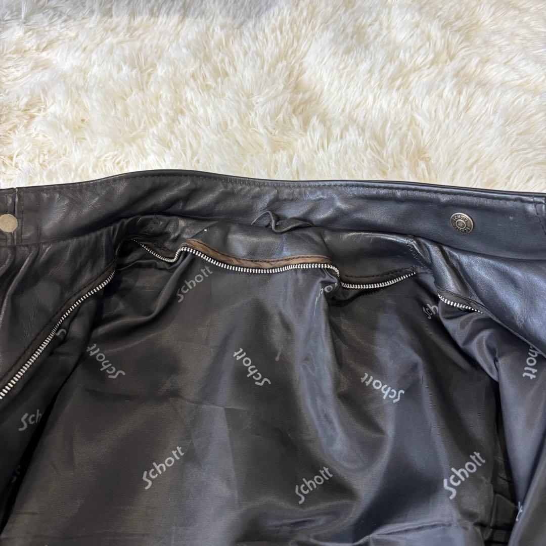 ショット 641 シングルライダースジャケット 牛革 レザー ブラック 36 S