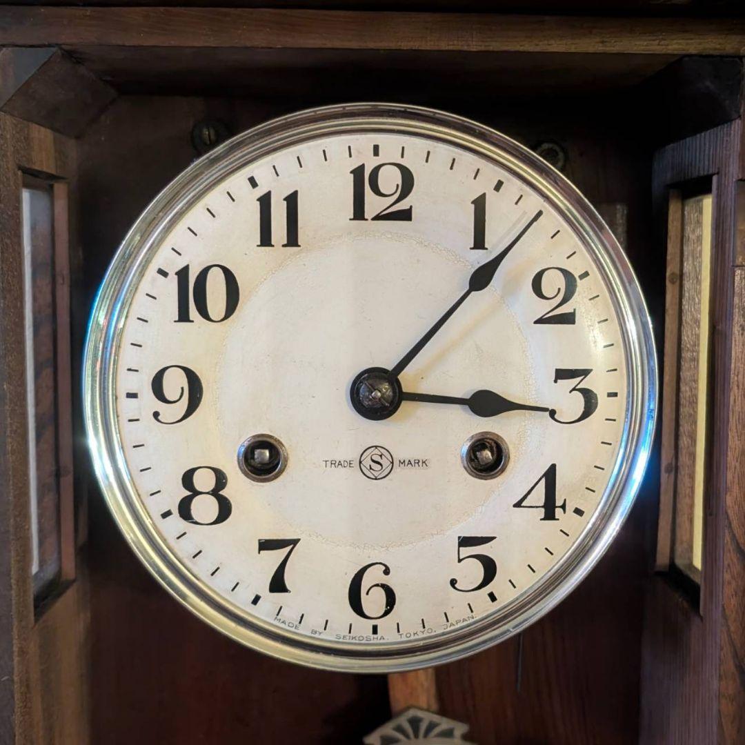 古時計　アンティーク掛時計　振り子掛時計　精工舎　ヴィンテージ掛時計　座敷時計