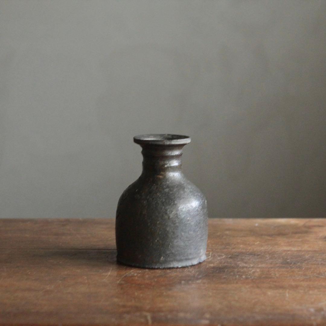 能野焼 薩摩苗代川焼 仏花器 古美術 古道具 アンティーク 花入 徳利 古薩摩