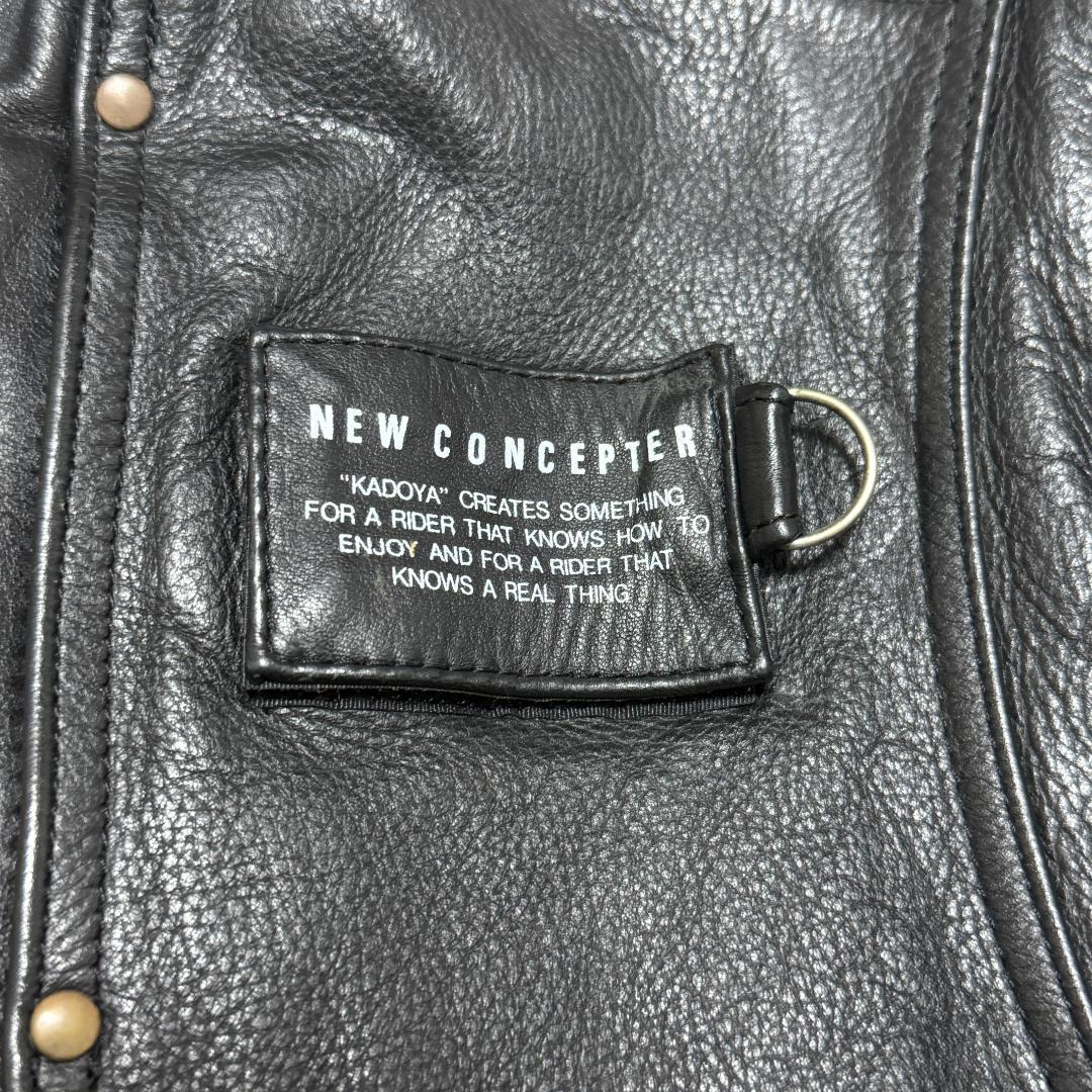 カドヤ ニューコンセプター レザー ライダースジャケット 黒 L-XL相当