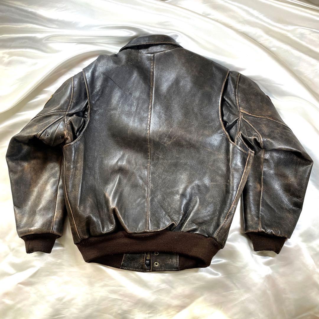 希少　HUMAN BEING レザー　A-2フライトジャケット　38 ブラウン