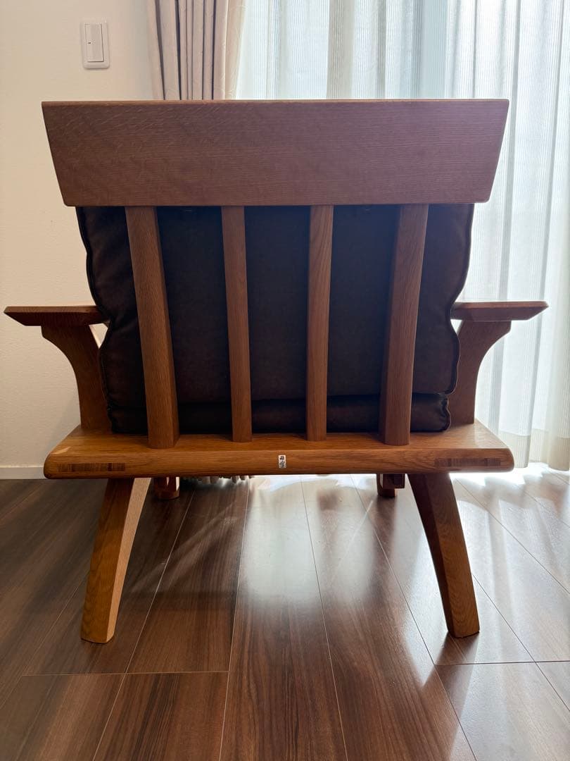 円空 アームチェア 座面付き ラウンジチェア 希少品 ローチェア 和風 座椅子