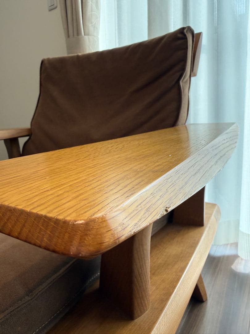 円空 アームチェア 座面付き ラウンジチェア 希少品 ローチェア 和風 座椅子