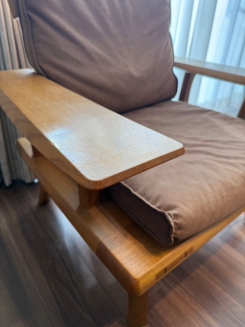 円空 アームチェア 座面付き ラウンジチェア 希少品 ローチェア 和風 座椅子