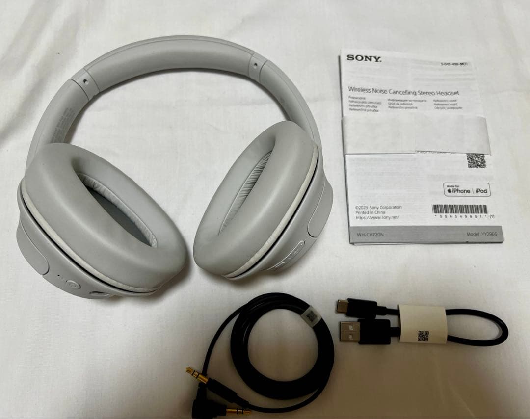 ほぼ使用なし★SONY WH-CH720N ワイヤレスヘッドフォンホワイト