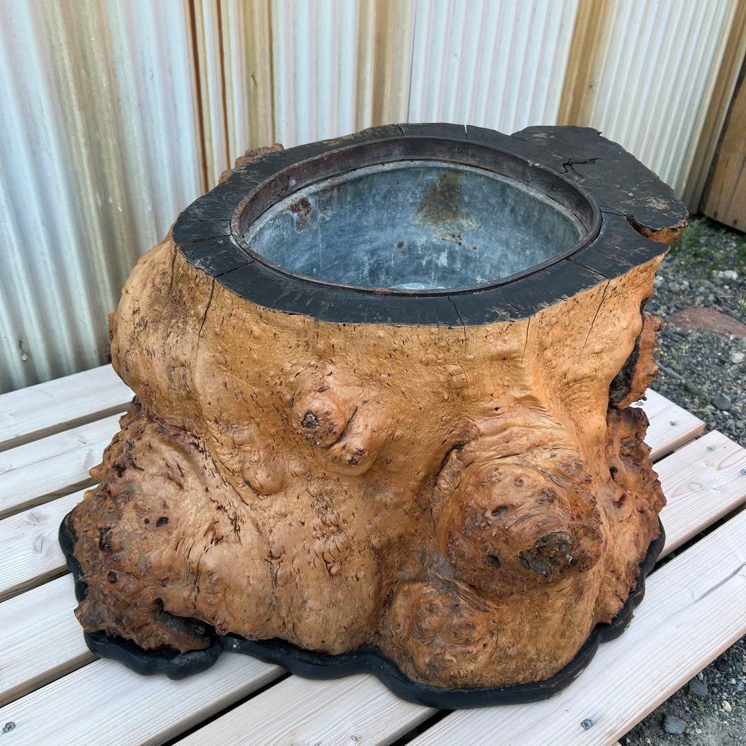 【7月いっぱいの掲載】火鉢　天然木　囲炉裏
