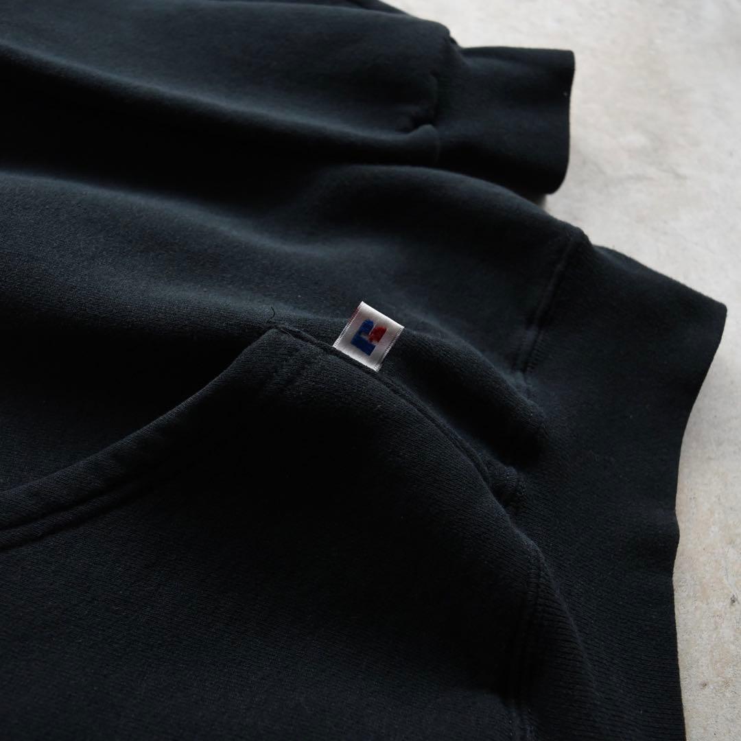 90sラッセル russel カレッジ プルオーバー パーカー 黒 XL