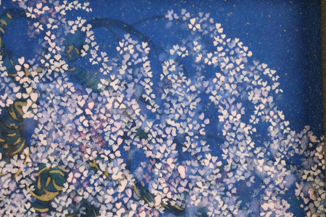 真作保証 平松礼二 「桜月」 日本画3号 共シール タトウ箱付 宵桜 傑作品