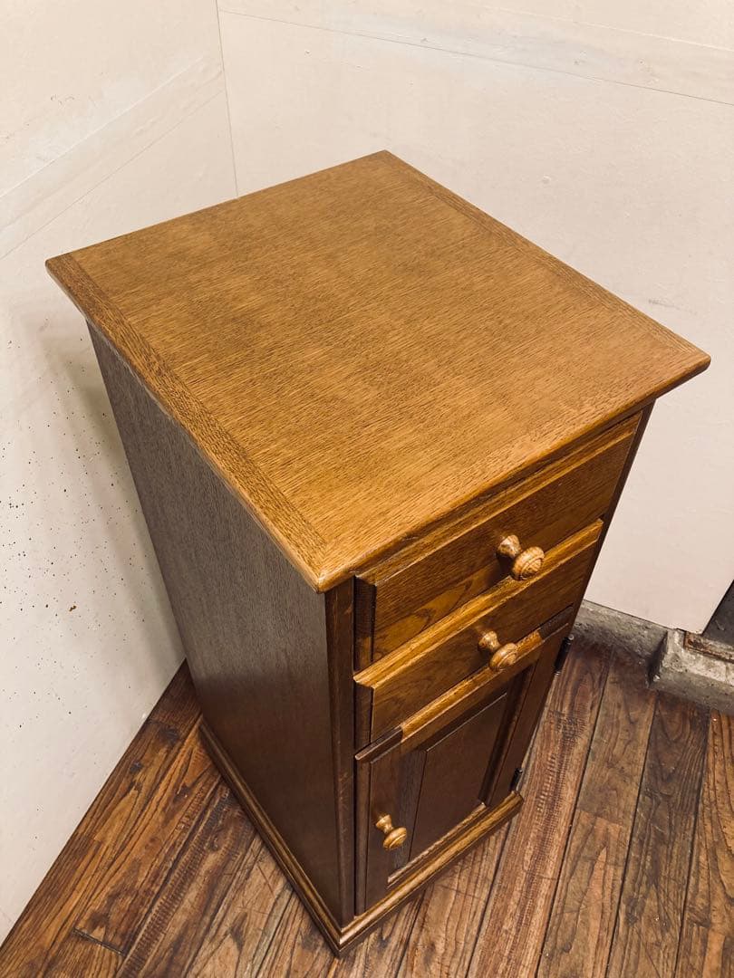 葉山家具 葉山ガーデン オーク材 スリムキャビネット キャスター付 花台 電話台