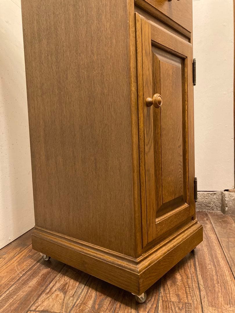 葉山家具 葉山ガーデン オーク材 スリムキャビネット キャスター付 花台 電話台