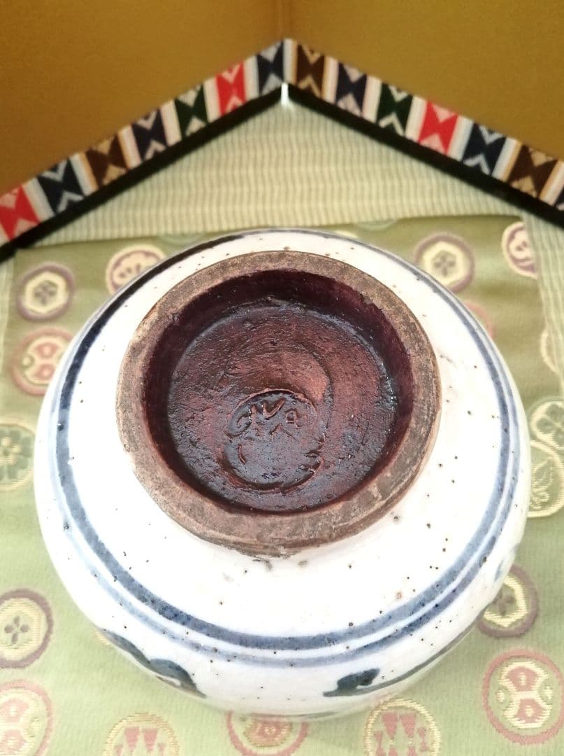 安南写　染付茶碗　染付安南茶碗　安南トンボ　抹茶碗　茶道具　骨董