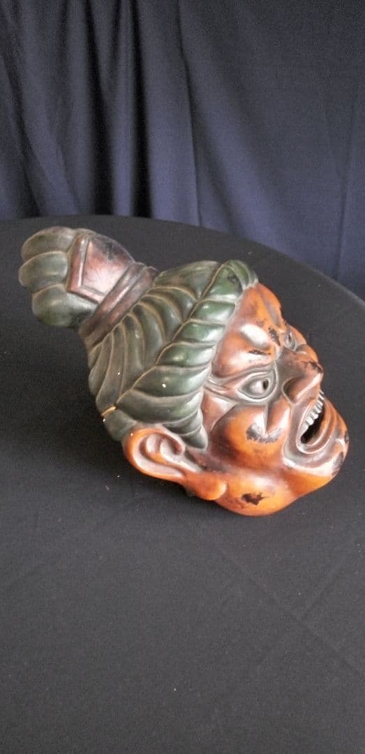 乾漆、仁王金剛面、模国宝力士面技楽面、能面狂言面 約40cm