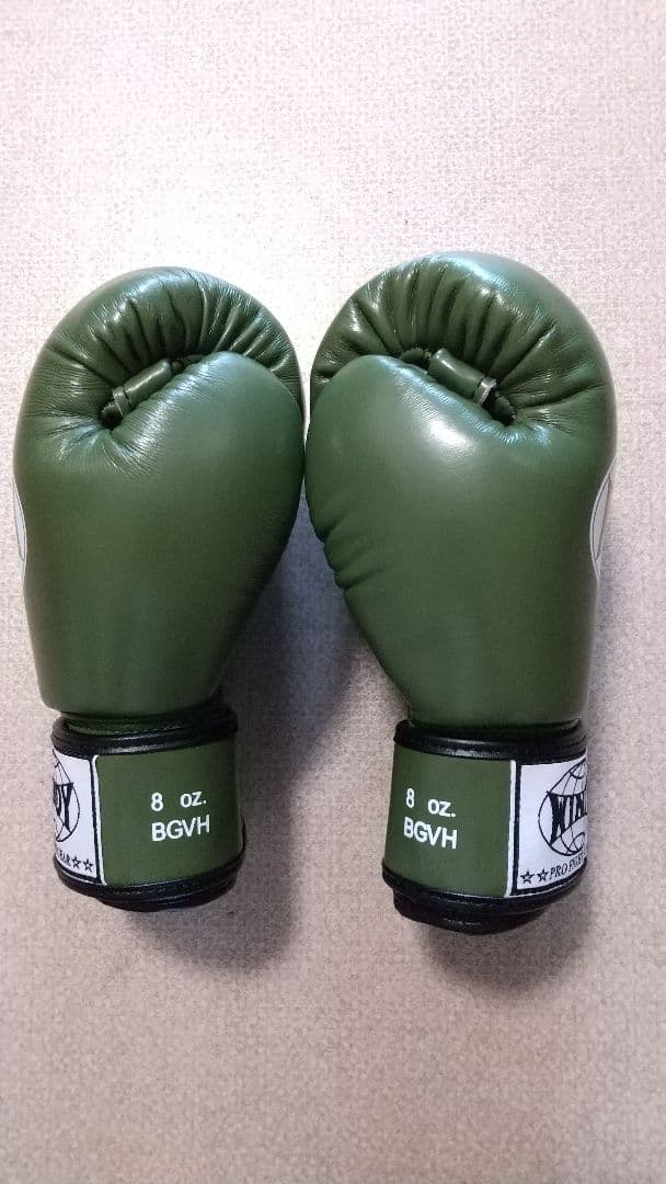 本革製WINDYボクシンググローブ 8oz オリーブグリーン 新品 NP