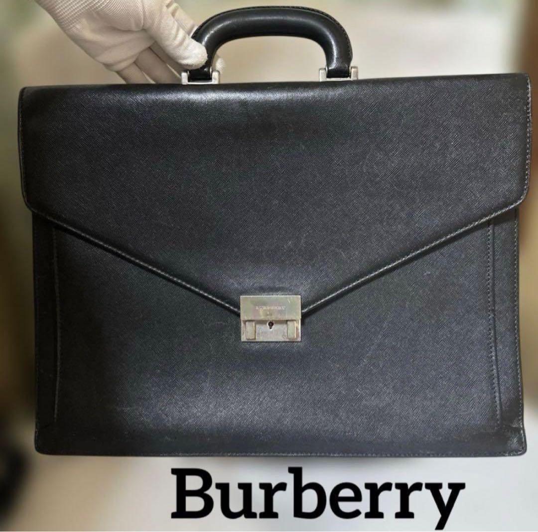 美品 Burberry （バーバリー）ダレスバッグ ビジネスバッグ サフィアーノ