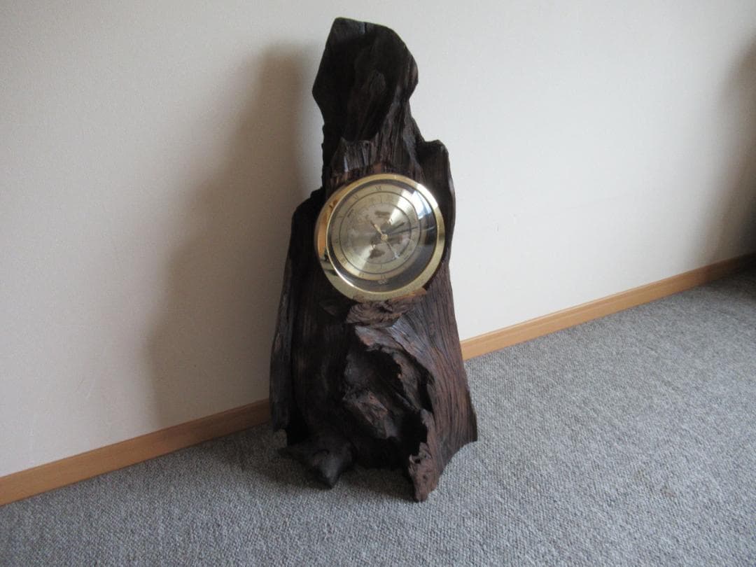 引取限定　☆希少神代杉アナログ時計☆　自然木　高さ約80cm