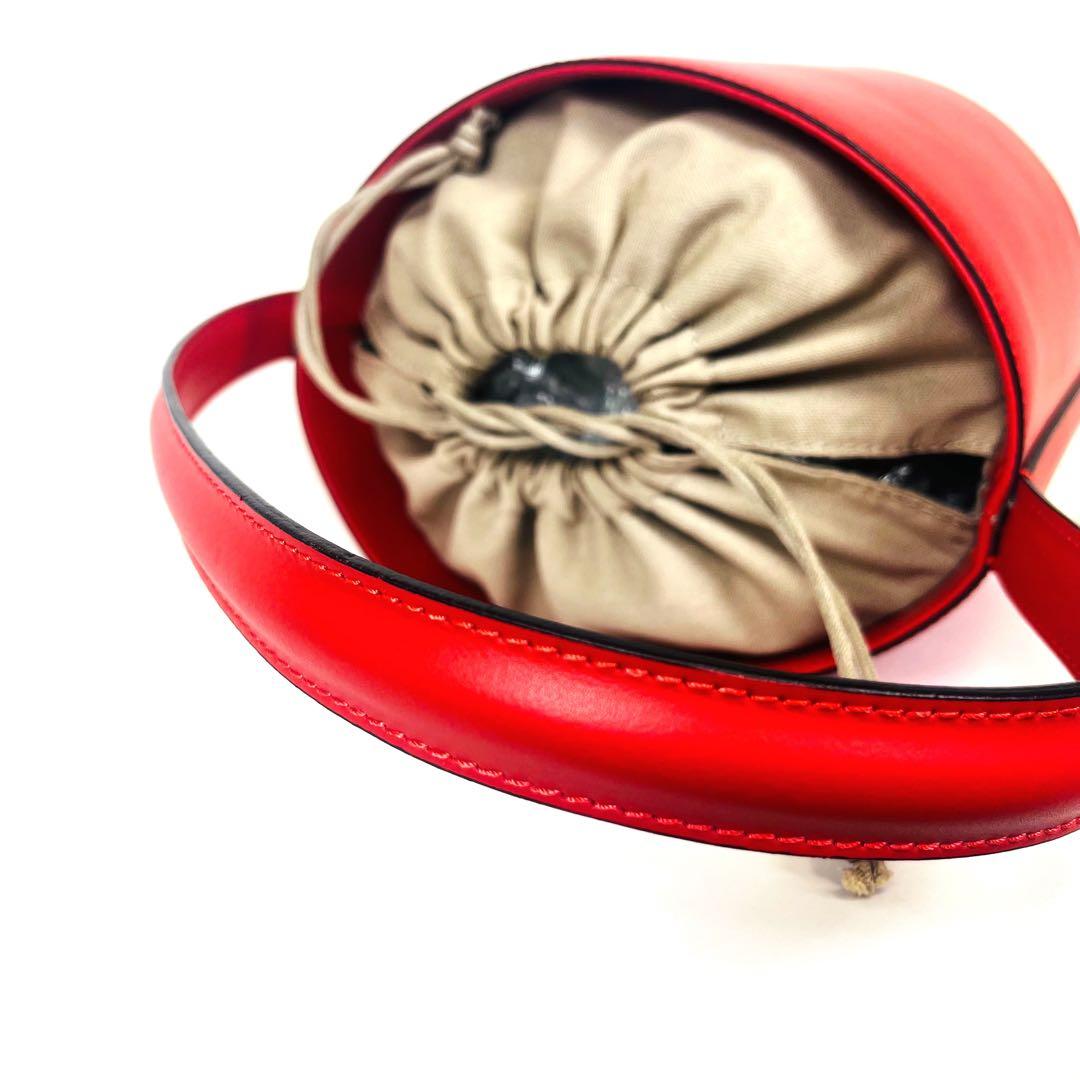 Plage バケツ型レザーバッグ レッド