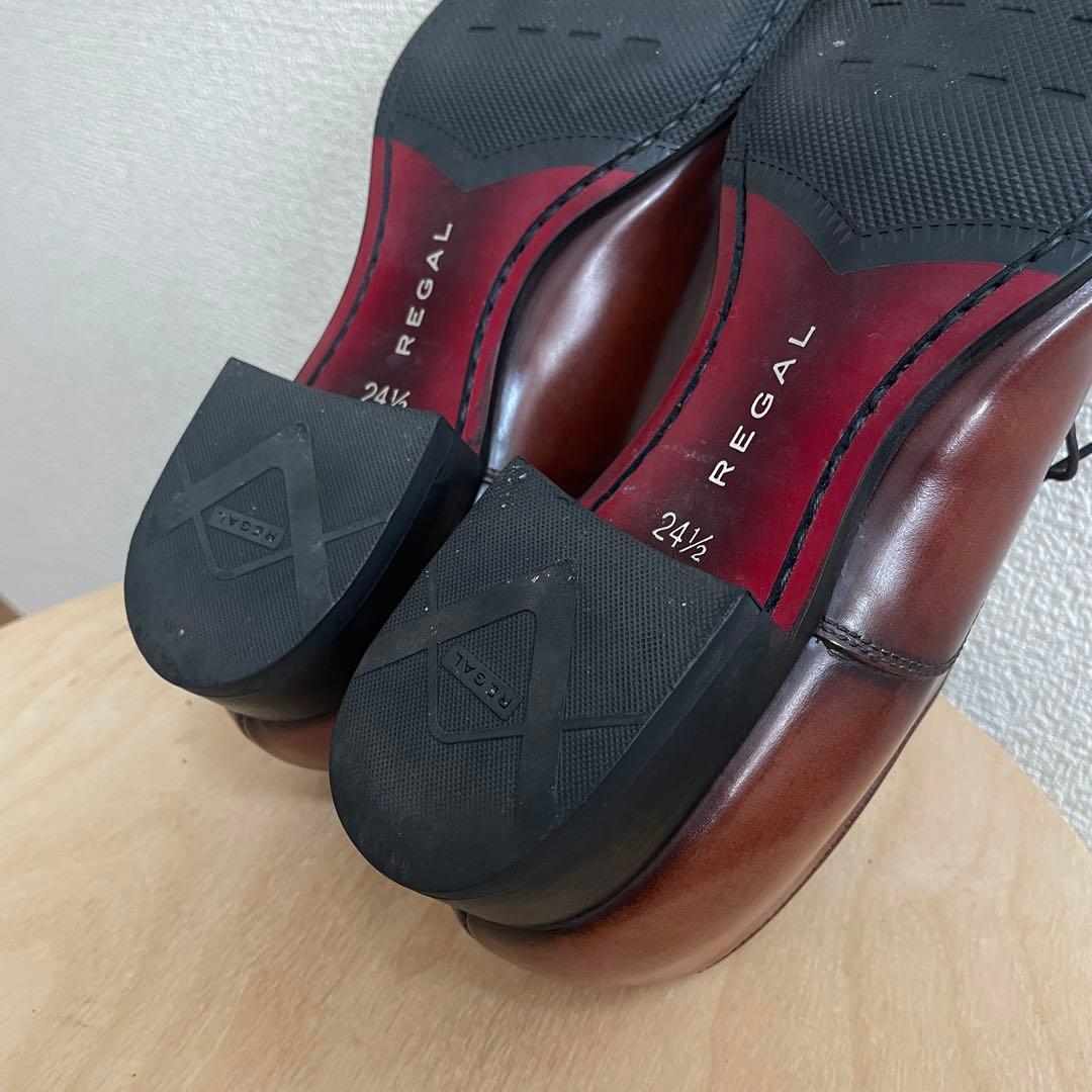 【極美品】REGAL 10LR ブラウン 茶 24.5cm リーガルストレート