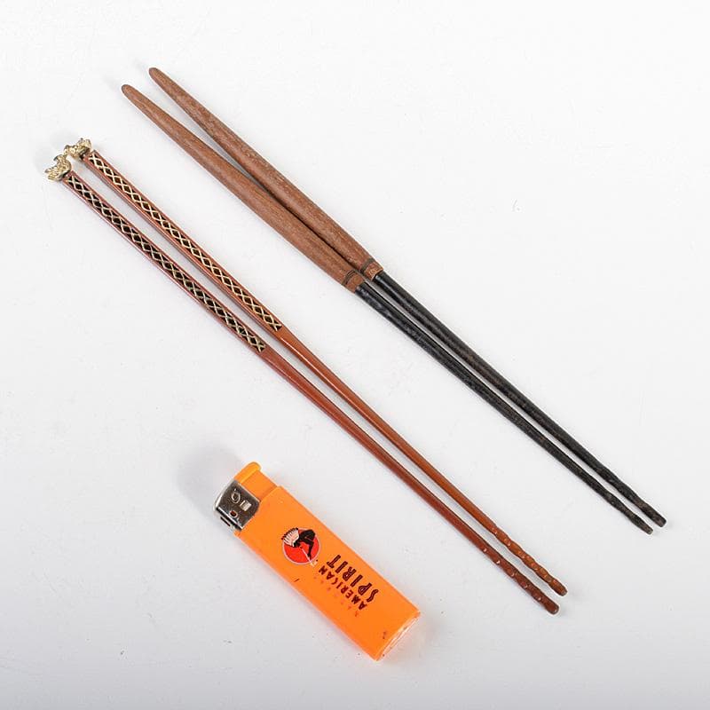 茶道具　銅製　鉄製　火箸　2点　まとめて　箱付　N　5971