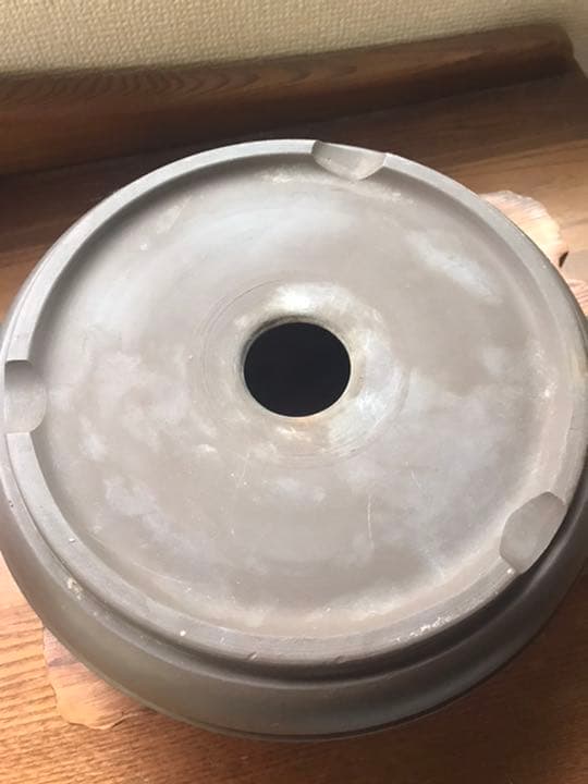 盆栽鉢　上品時代お洒落な雷紋堂帯付き丸盆栽鉢22x5.5cm