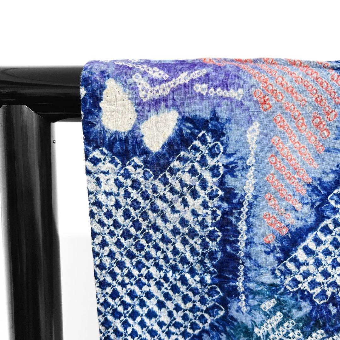 浴衣　有松鳴海絞り　蝶　ライトブルー　グラデーション着物　034a d