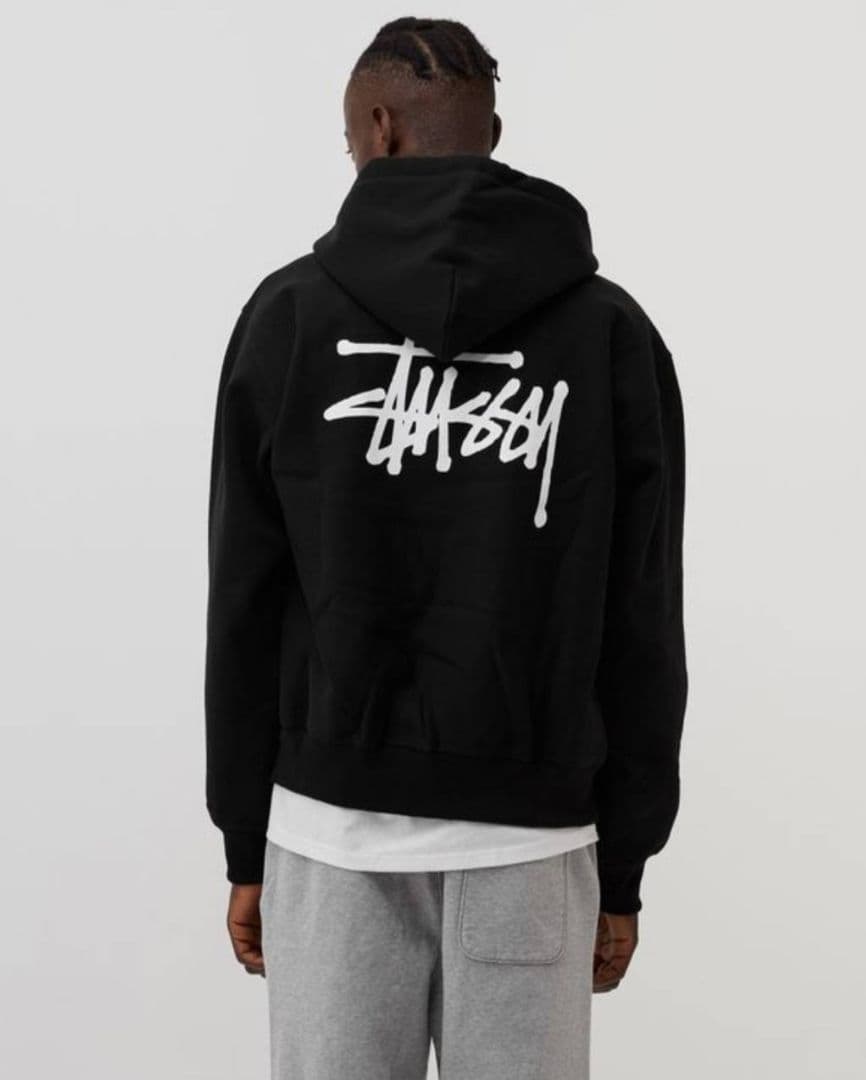 ステューシー BASIC STUSSY ZIP HOODIE♪ジップパーカー M