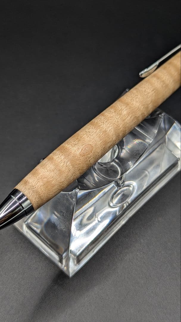 302ペン工房翌檜　極上　楓　縮杢　木軸シャーペン　木軸ボールペン