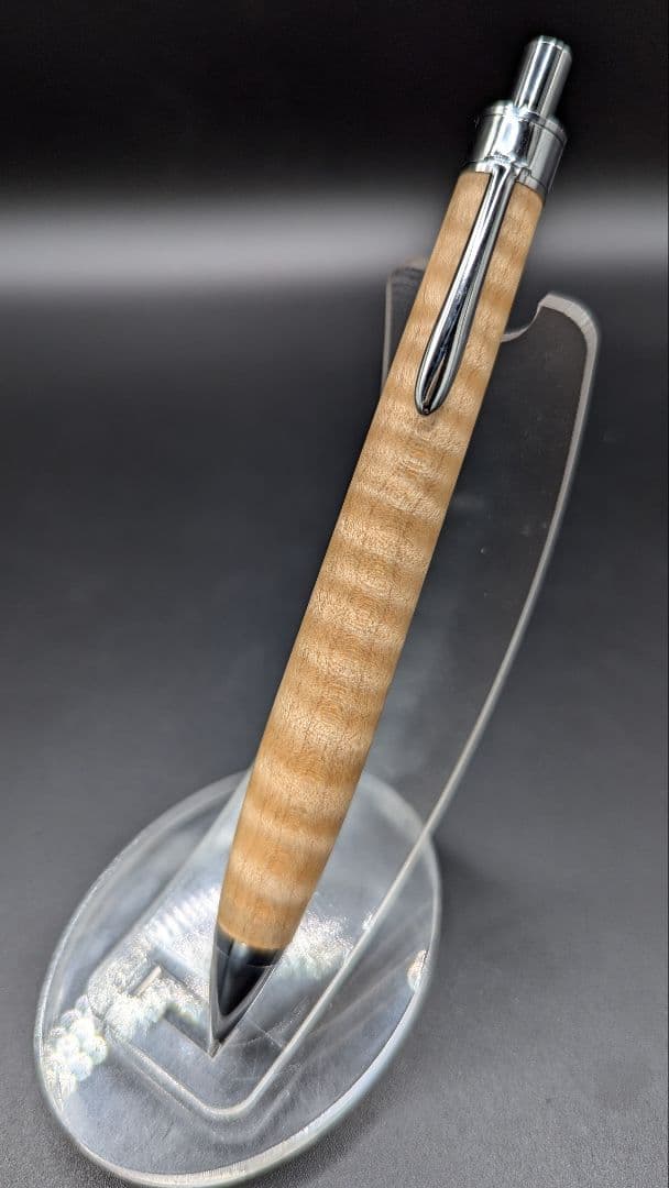 302ペン工房翌檜　極上　楓　縮杢　木軸シャーペン　木軸ボールペン