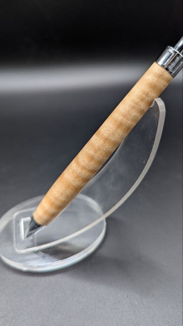 302ペン工房翌檜　極上　楓　縮杢　木軸シャーペン　木軸ボールペン