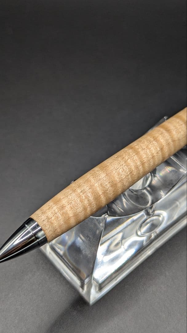 302ペン工房翌檜　極上　楓　縮杢　木軸シャーペン　木軸ボールペン